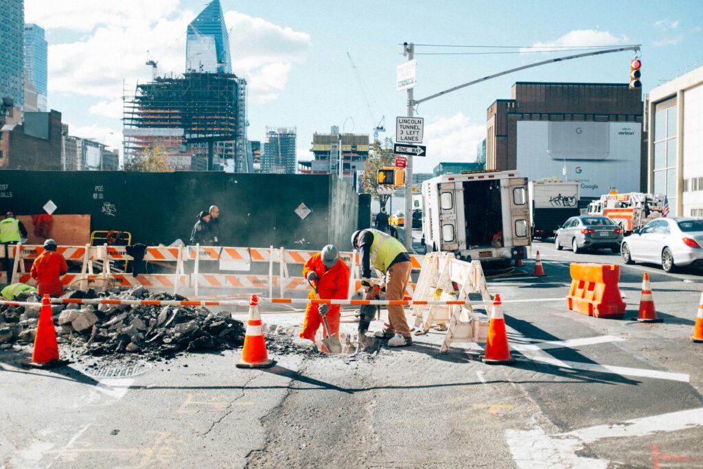 Utility workers.